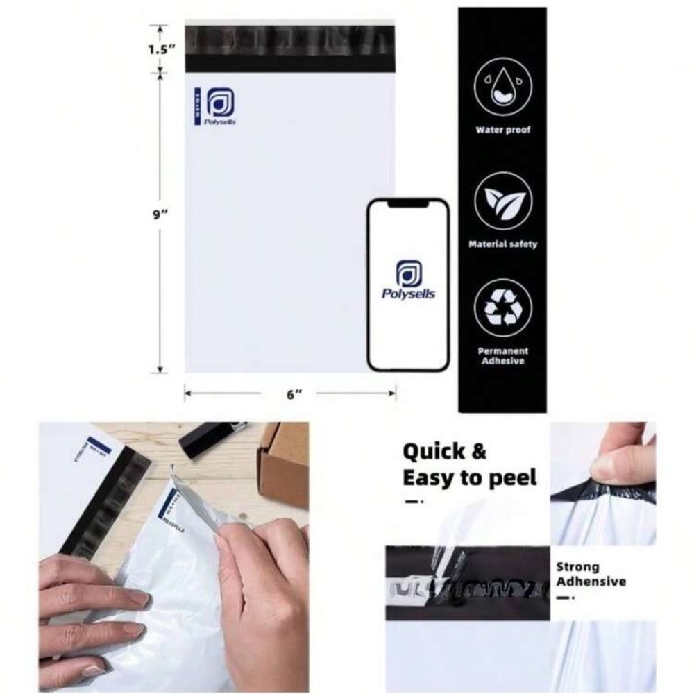 Poly mailers bundle Of 50 Units 6” x 9” Material: PE (Polyethylene) - Picture 10 of 11